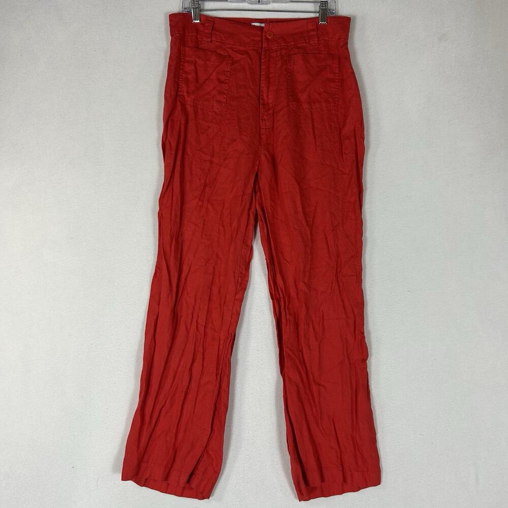 Nicole Miller Red Wide Leg Pants
